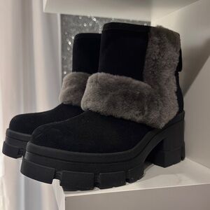 UGG Black and Gray Winter Boots with Chunky Sole